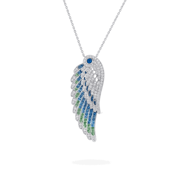 Wings Embrace Peacock Slider Pendant